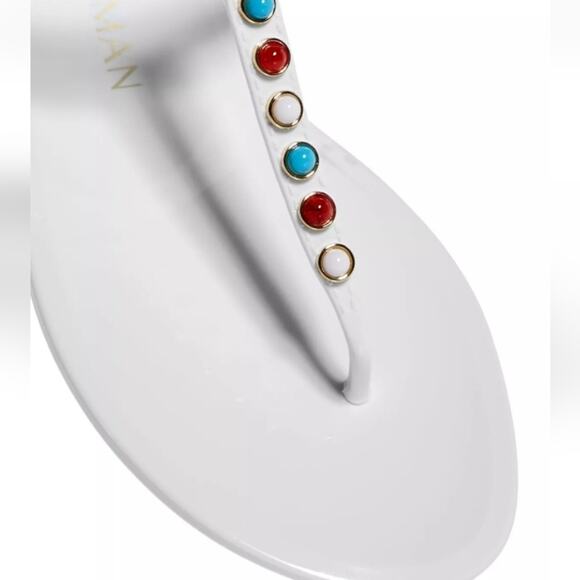 Stuart Weitzman Sawyer Charm Jelly Sandals White 8 - Picture 5 of 11